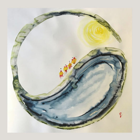 Original Abstract Watercolor Painting: Love Is Light