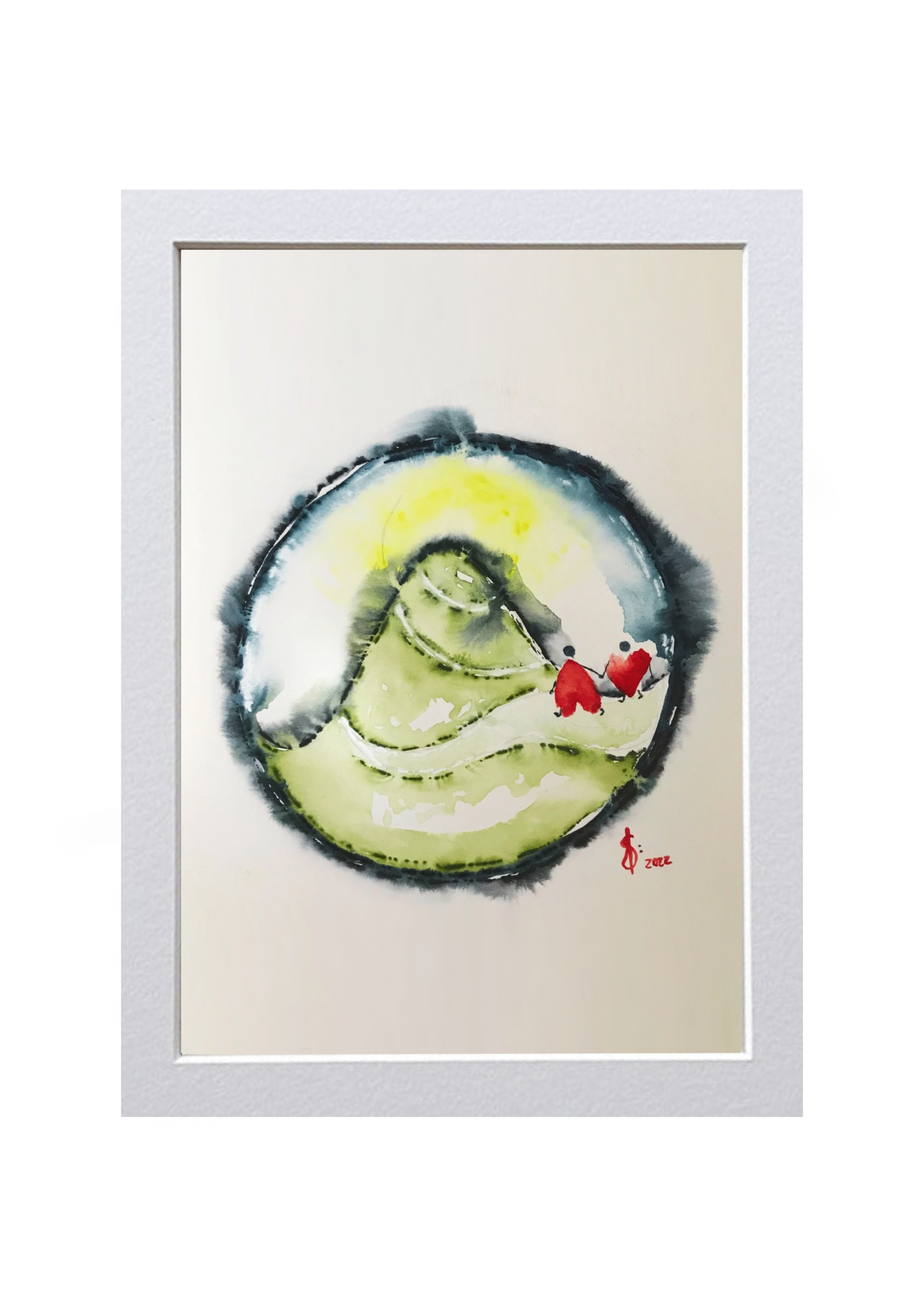 Signed Print of an Abstract Watercolor Painting: “The whole eternity”