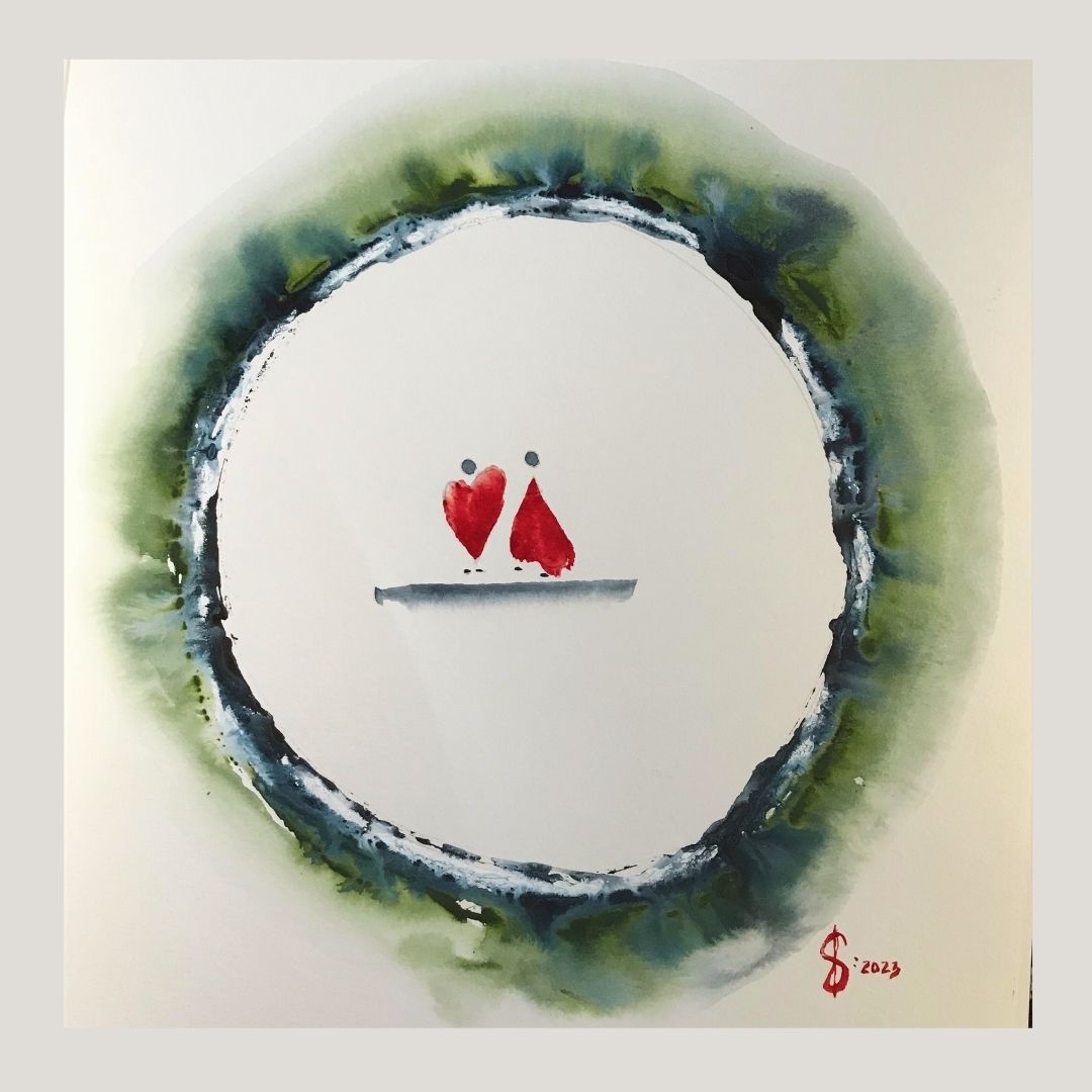 Original Abstract Watercolor Painting: To Love Is To Be Kind