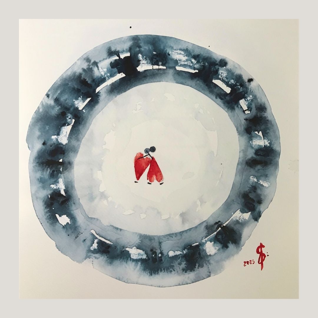 Original Abstract Watercolor Painting:  To Love Is To Know That I Am Always Here
