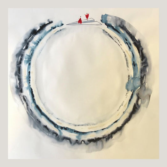 Original Abstract Watercolor Painting: Love Is Healthy And Free Affection