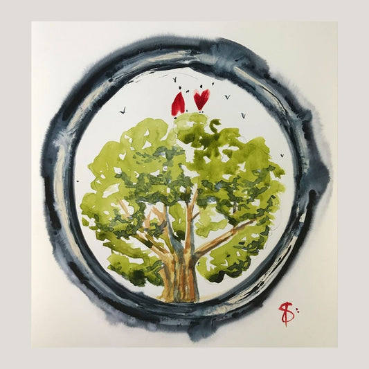 Original Abstract Watercolor Painting: Love Is Appearing Without Begging