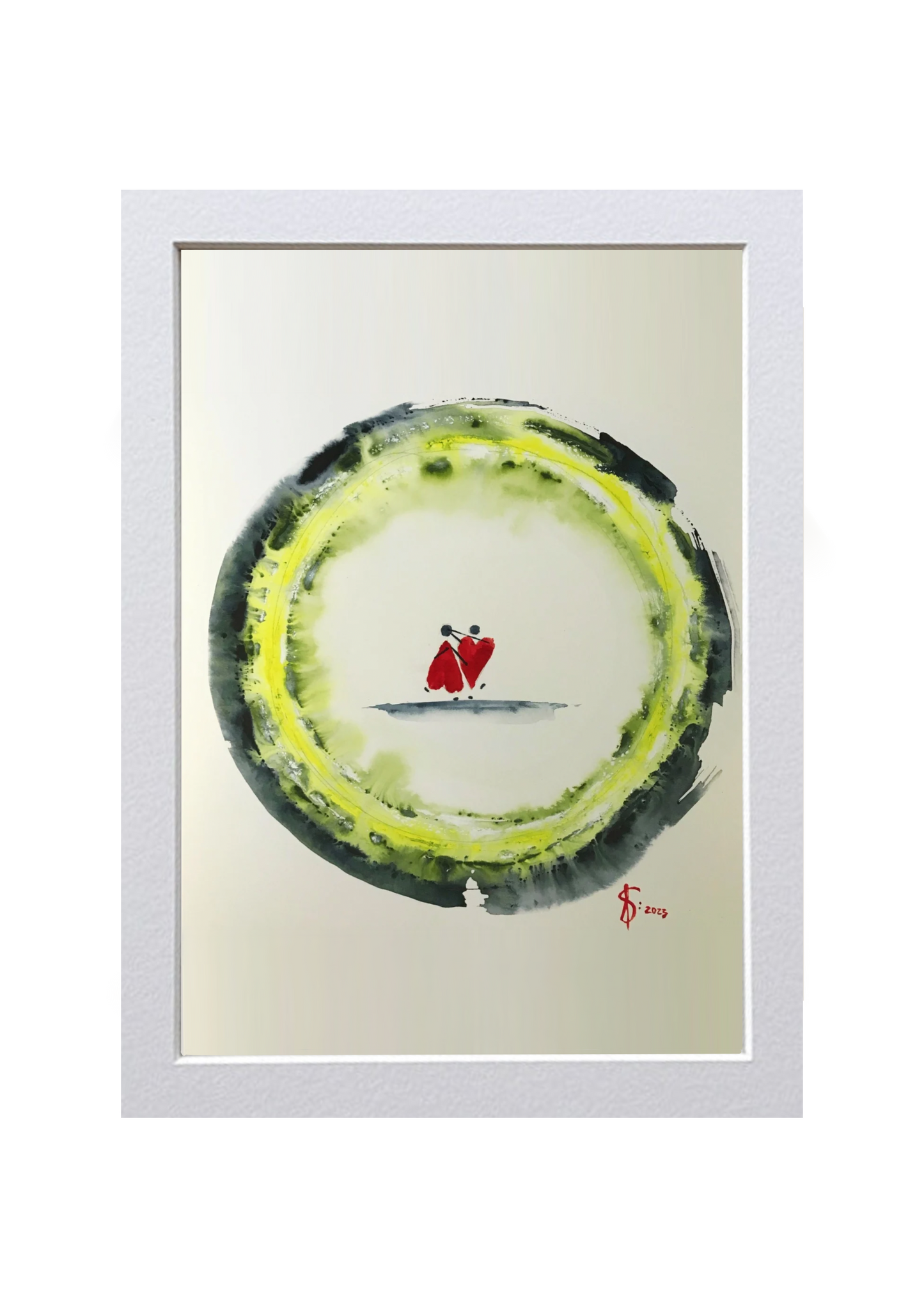 Signed Print of an Abstract Watercolor Painting: “To Love is to fly”