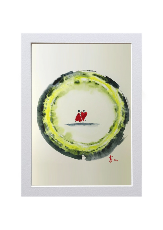 Signed Print of an Abstract Watercolor Painting: “To Love is to fly”