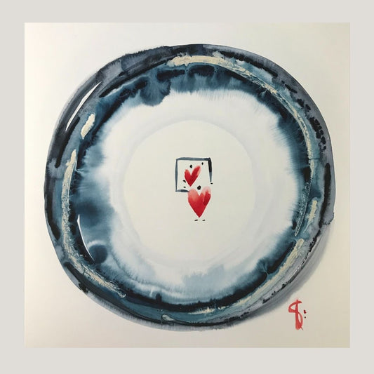 Original Abstract Watercolor Painting: Love Is Walking In The Same Direction
