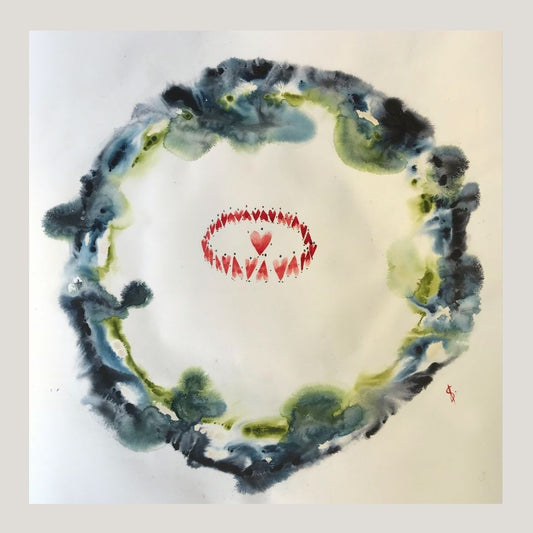 Original Abstract Watercolor Painting: To Love Is To Understand We Are One