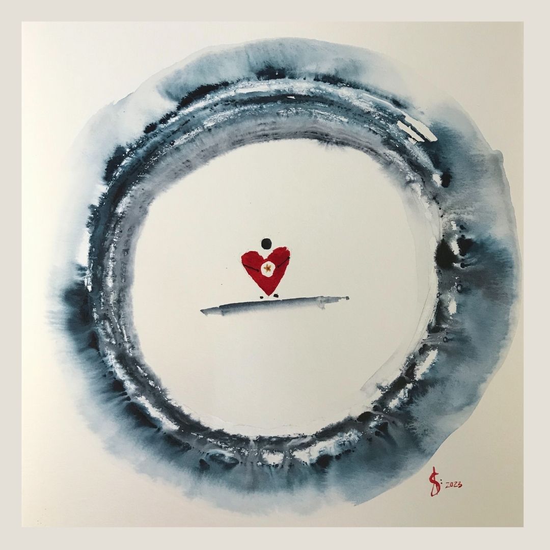 Original Abstract Watercolor Painting: To Love Is To Walk Deep Within