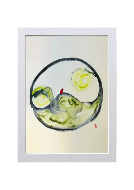 Signed Print of an Abstract Watercolor Painting: “To Love is to be present”