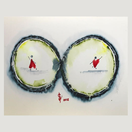 Original Abstract Watercolor Painting: To Love Is Like The Letters of The Alphabet
