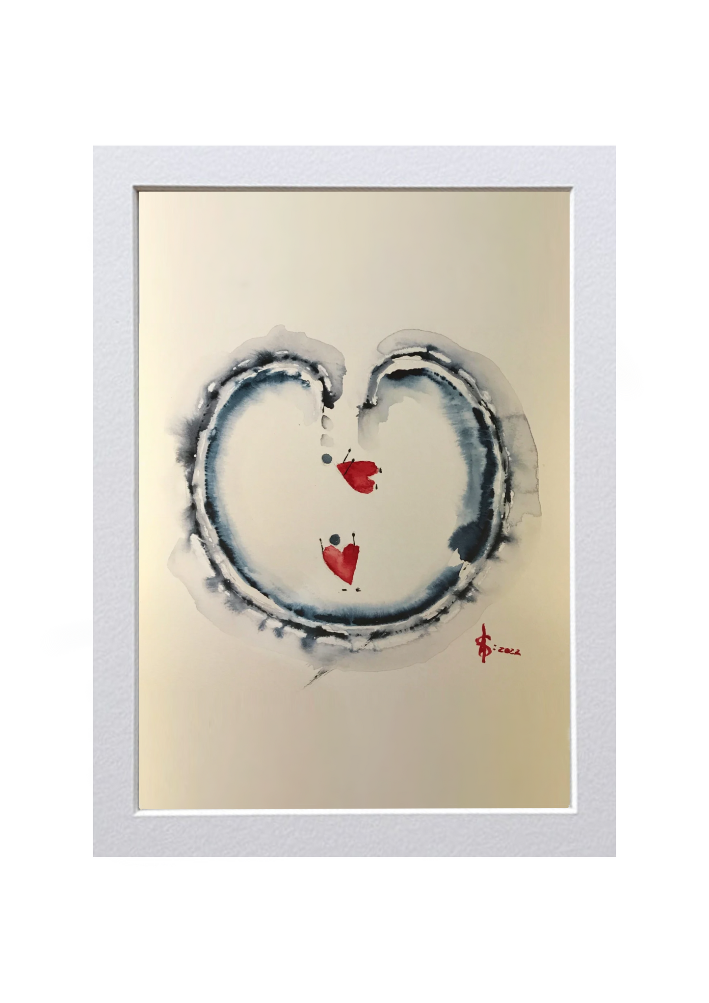 Signed Print of an Abstract Watercolor Painting: “To Love is to run while sitting”