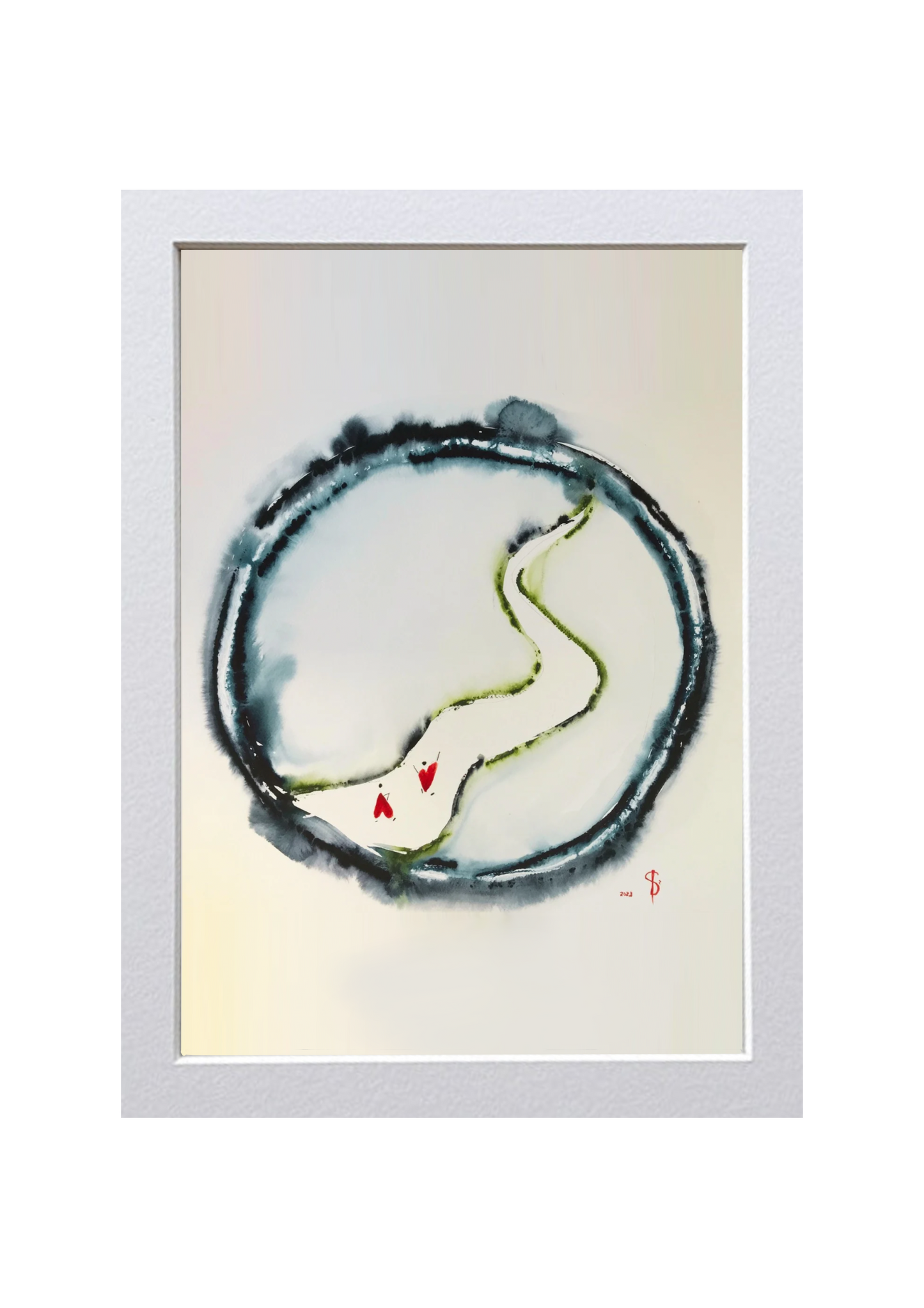 Signed Print of an Abstract Watercolor Painting: “Love is to be free”