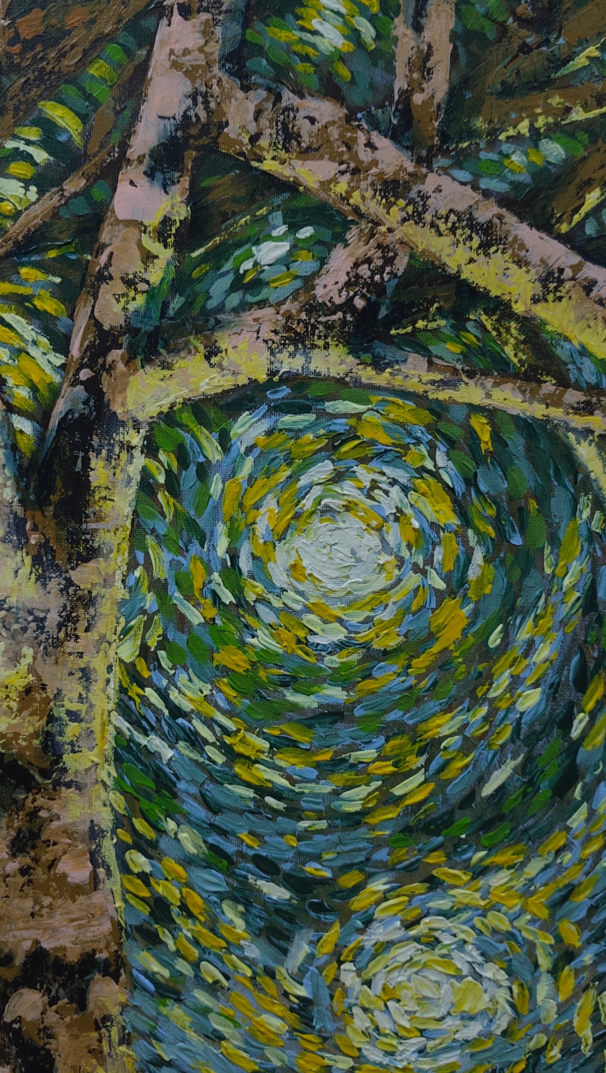 Original Acrylic Painting on Canvas: " Under the tree"