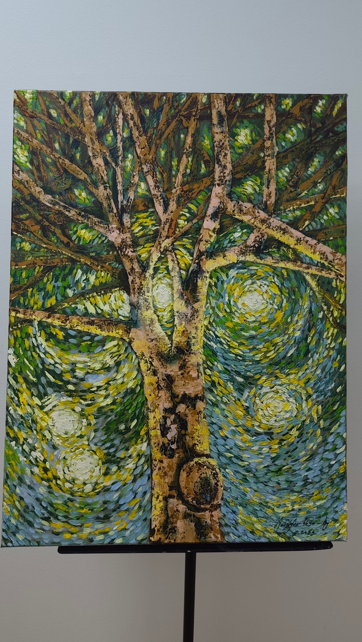 Original Acrylic Painting on Canvas: " Under the tree"