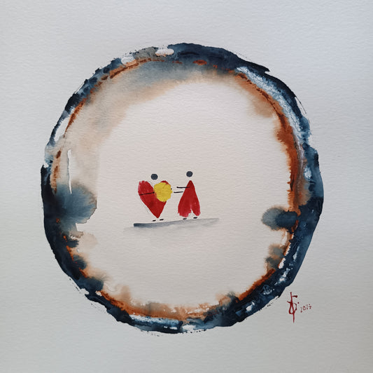 A Print of an original watercolor painting called: “ To love is to listen deeply with your eyes, observe with your lips, and understand with your heart"