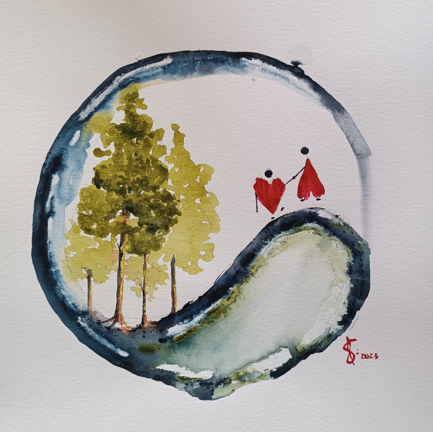 Print of an original watercolor painting called: “To Love is to see the divine"