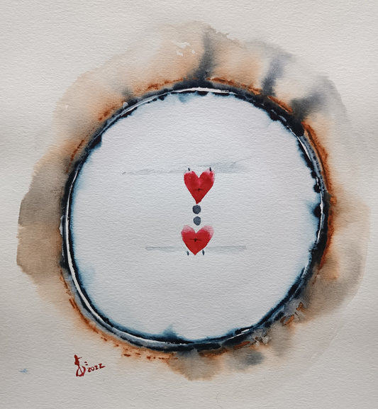 Print of an original watercolor painting called: “To love is to move forward at the same pace without ever waiting"