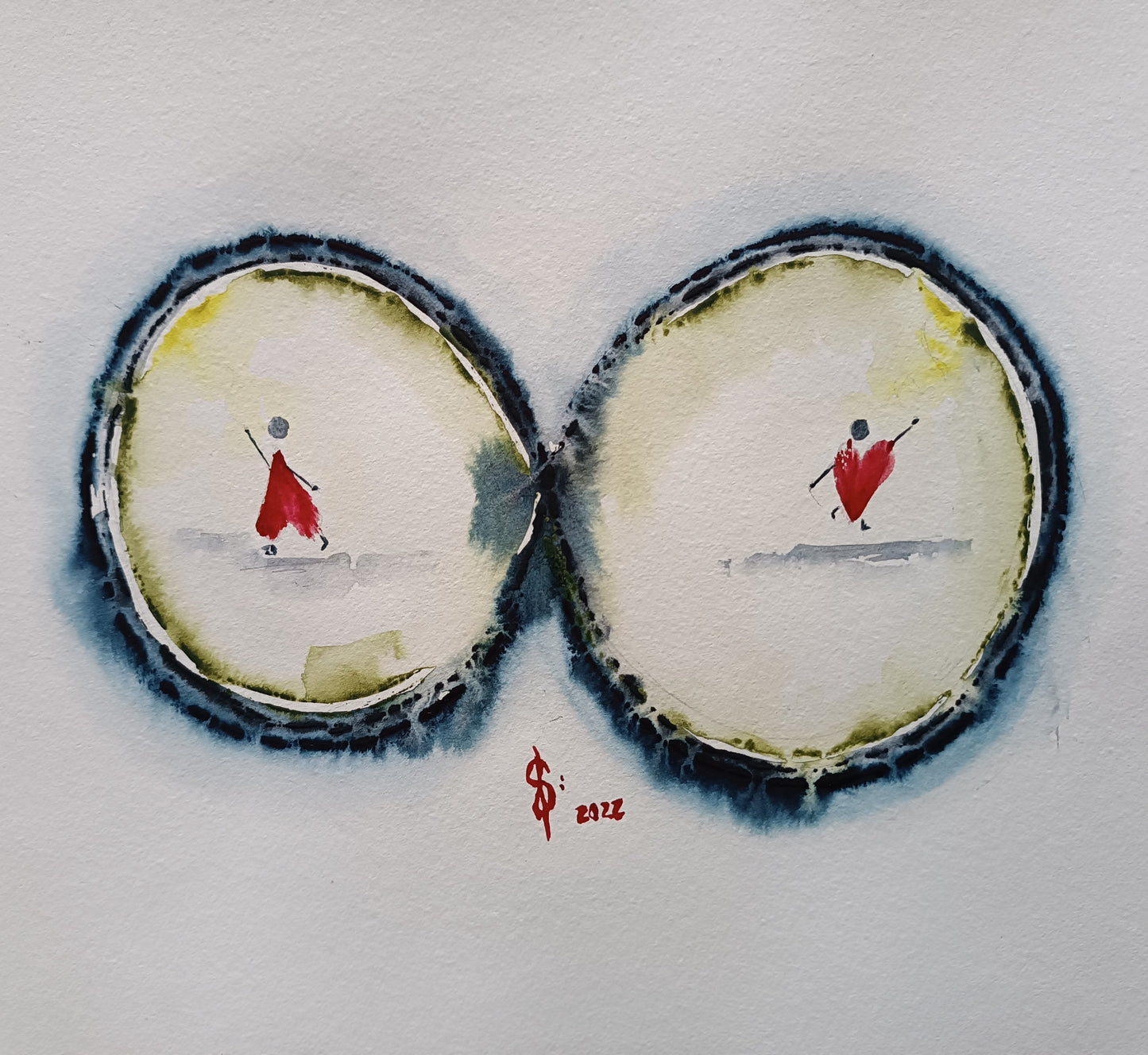 Print of an original watercolor painting called: “Loving is like letters of the alphabet"